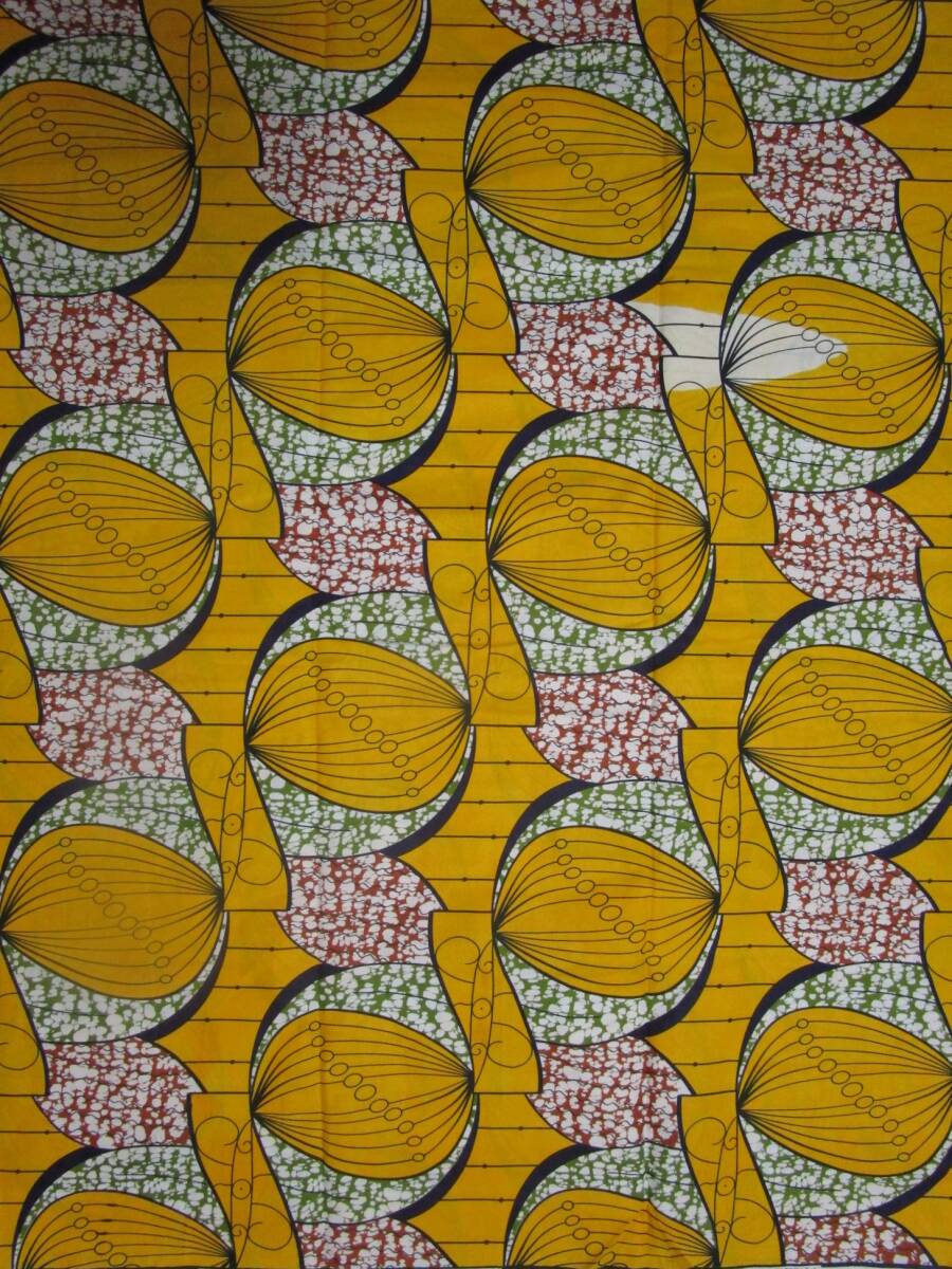 ⑭Q訳あり*2ヤード分*色抜け*アフリカンプリント*パーニュ*キテンゲ*アフリカンバティック拍卖