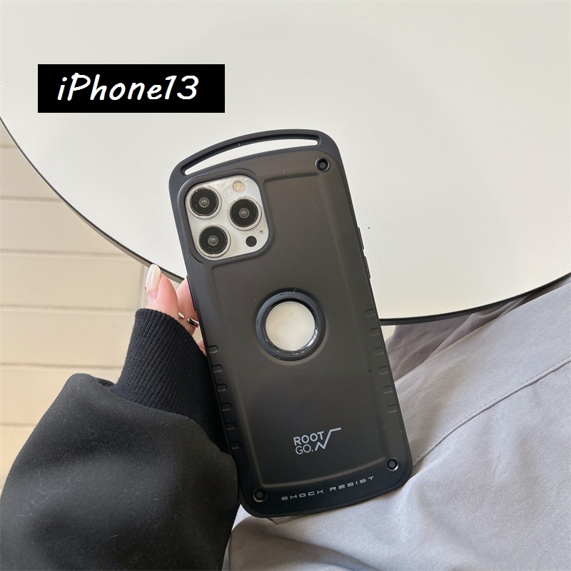 iPhoneケース iPhone13 14 12 衝撃カバー ブラック 黒 K063拍卖