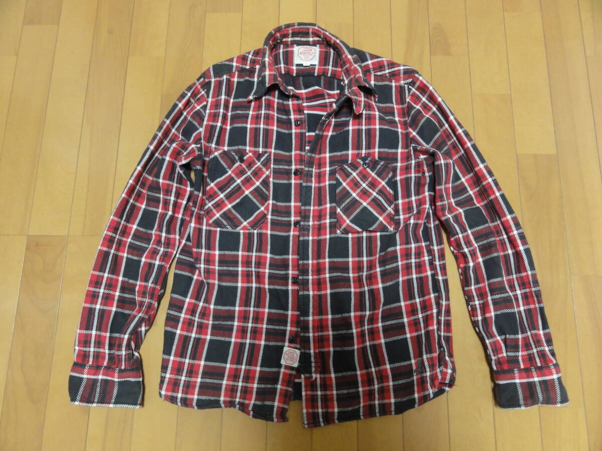 古着好きの方へ!! EDWIN OVER WORKS FACTORY エドウィン チンスト マチ付 こだわりネルシャツ Size 40 実寸M~細身L位拍卖