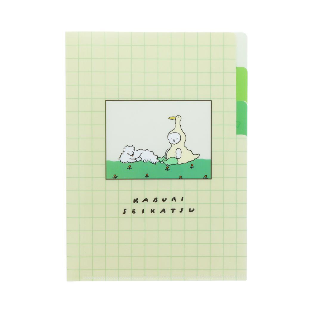 かぶり生活 ポケットファイル クリアファイルA5 3P アヒルともうふ サンスター文具 新学期準備文具 かわいい グッズ拍卖