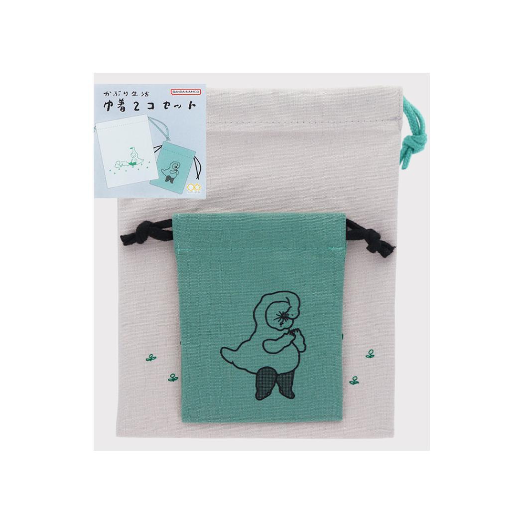 かぶり生活 巾着袋 巾着2コセット きんちゃくポーチ アヒルともうふ サンスター文具 小物入れ かわいい グッズ拍卖