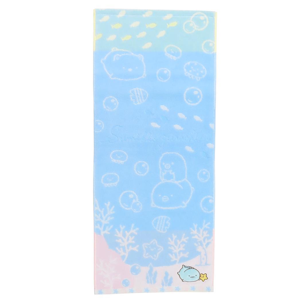 すみっコぐらし フェイスタオル ジャガードロングタオル うみっコぐらしライフ サンエックス 丸眞 新生活雑貨 キャラクター グッズ拍卖