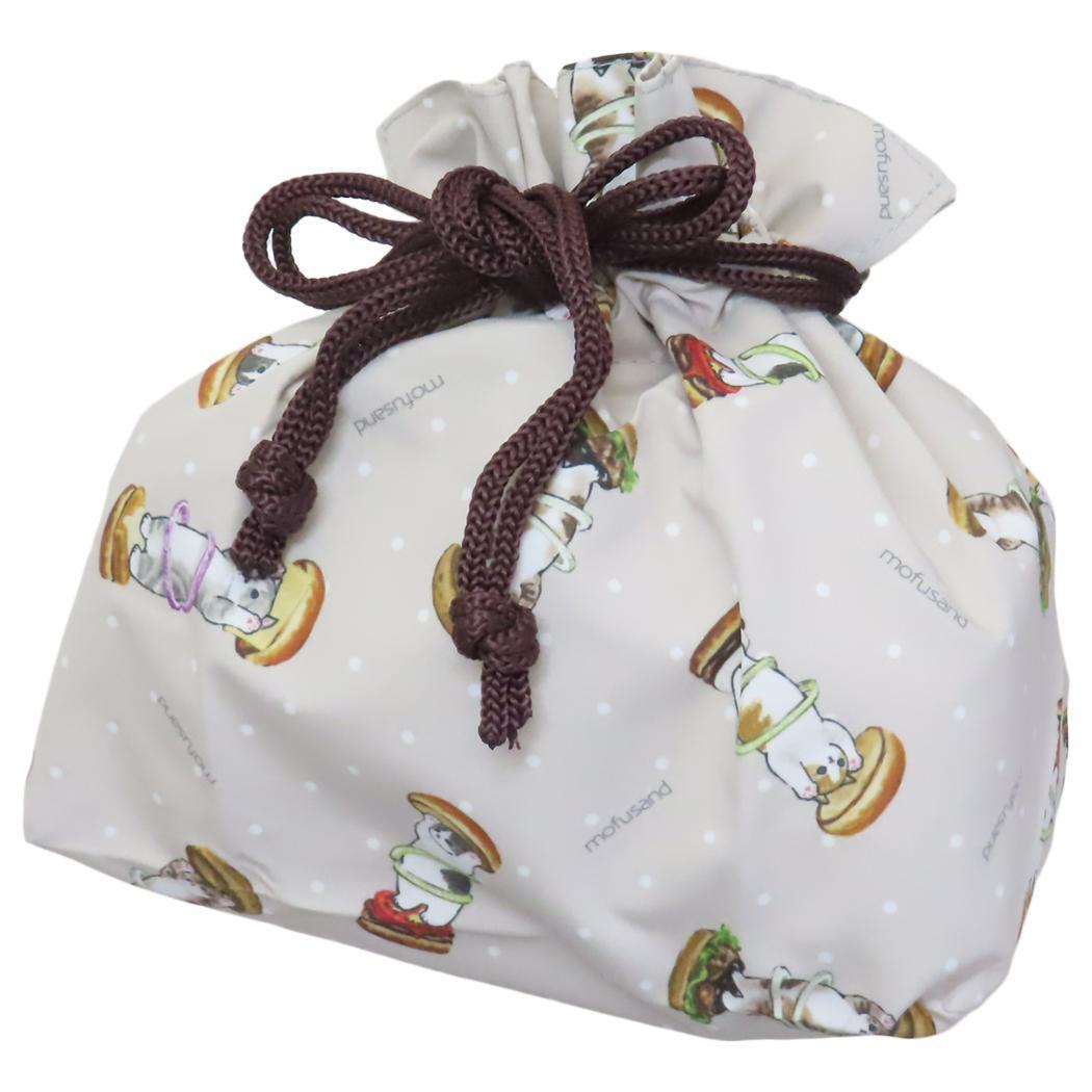 モフサンド ランチ巾着 ランチ巾着袋 お弁当きんちゃくポーチ ハンバーガーにゃん 新入学 mofusand 東亜金属 新学期準備雑拍卖