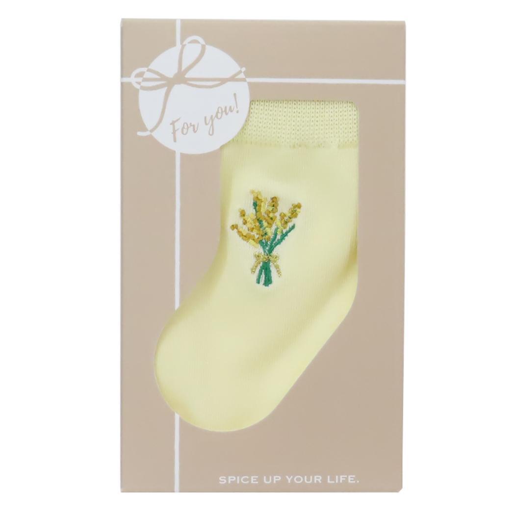 女性用靴下 刺繍ソックス ポイントミモザ フレンズヒル ギフト レディースソックス グッズ拍卖