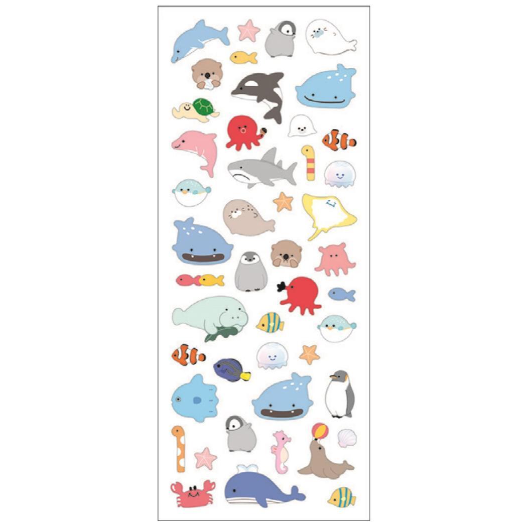 シールシート 貼ってはがせるフィルムシール すいぞくかん クローズピン デコレーション 手帳デコ DECOシール グッズ拍卖