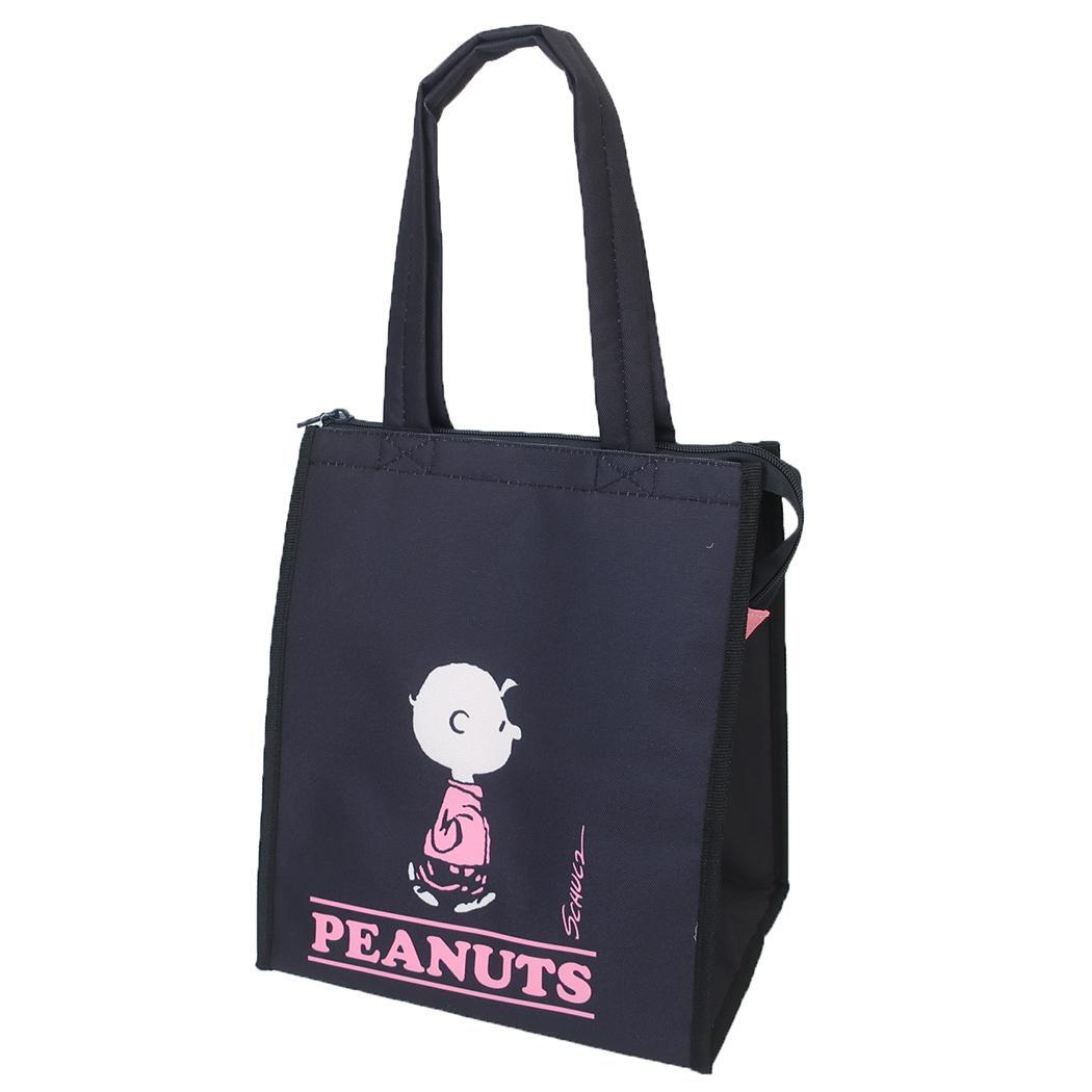 スヌーピー ランチトート ランチバッグスクエア L チャーリーブラウン BK ピーナッツ 大西賢製販 お弁当かばん 保冷 キャラク拍卖