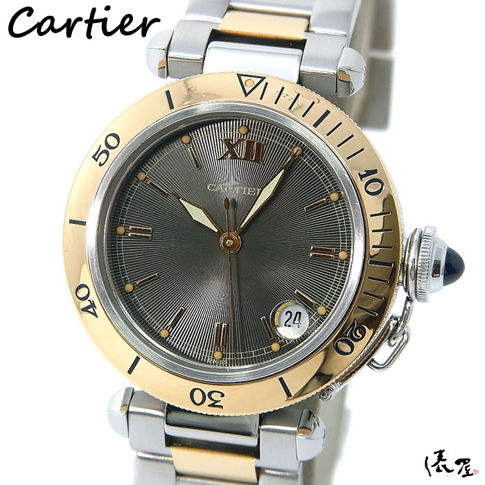【カルティエ】パシャ 35 コンビモデル 自動巻 生産終了 OH済み 極美品 メンズ 腕時計 Cartier Pasha 俵屋拍卖
