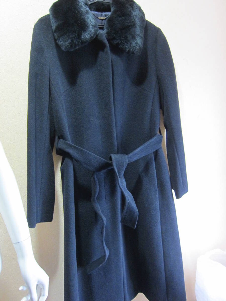 特大 15号 ef-de エフデ アンゴラ レッキスファー コート アウター 黒 レディース 大きいサイズ 管理H拍卖