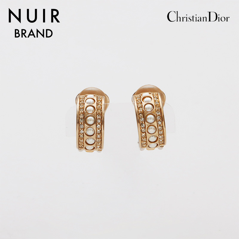 クリスチャンディオール Christian Dior イヤリング パール フープ ゴールド拍卖