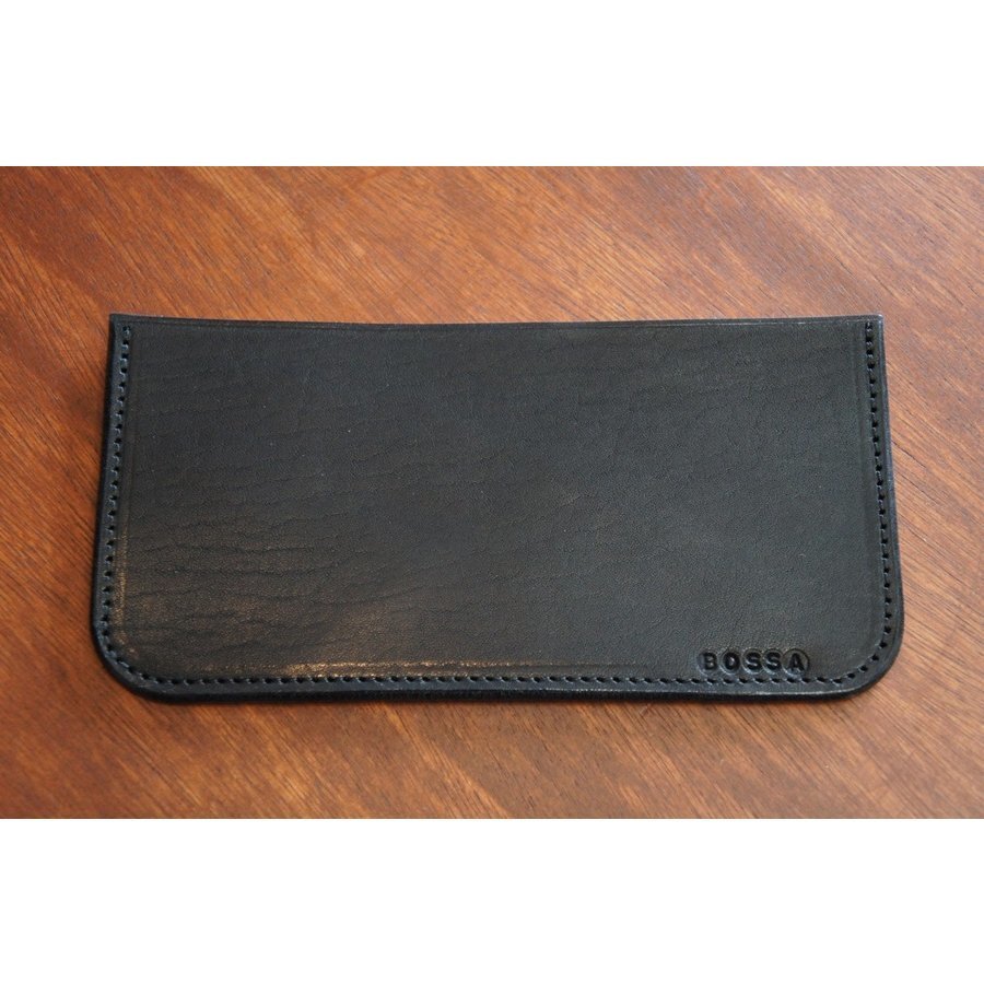 ヌメ革製 シンプル スリムな札入れ 財布 BS1 黒 ブラック 本革製 BOSSA お札入れ 小銭入れなし レザー 牛革製 日本製拍卖