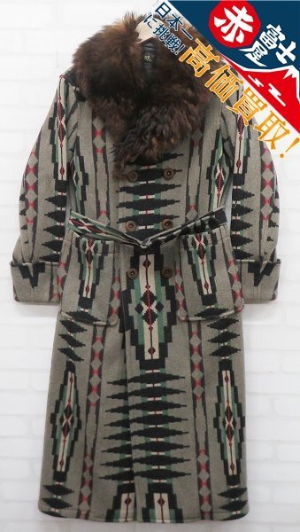 3J6045/未使用品 RRL シアリングカラーサウスウエスタンロングコート拍卖