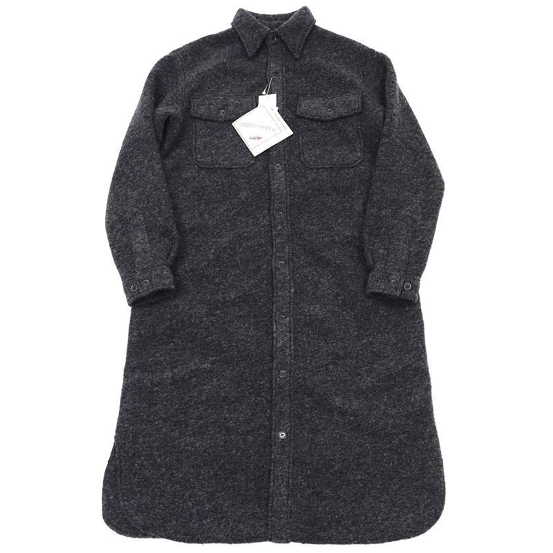 B06127 新品 24FW nanamica/WINDSTOPPER Sliver Knit Dress シャツコート【サイズ:0】ヘザーグレー 定価64900円 ナナミカ レディース拍卖