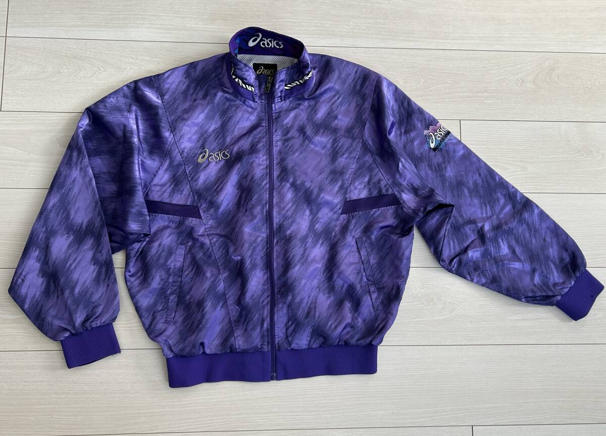 ★90s オールド asics アシックス ウィンドブレーカージャケット Lサイズ XGW507 裏地メッシュ★拍卖