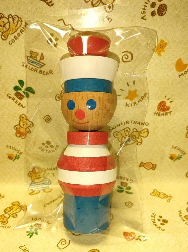 【可愛い!】*レア*美品*DETOA*デトア*木製玩具*積み輪・積み木「にっこりスマイルのセーラー」*インテリア*チェコ製*ヨーロッパ拍卖