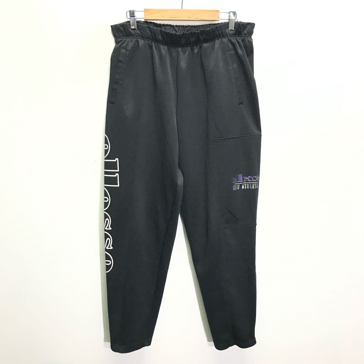 ミュージシャン着◎レトロコーデに◎【ellesse】エレッセ トラックパンツ ジャージ スポーツMIX 90s ビンテージ 古着 ブラック L /Y26444ii拍卖