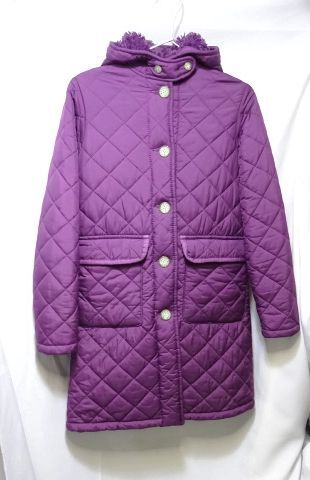 英国製 MACKINTOSH マッキントッシュ 裏ボア キルティングコート SIZE34 パープル 紫 ボアフリース ロングコート拍卖