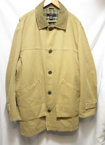 J.CREW ジェイクルー ダック地 ハンティングジャケット コーデュロイ襟 ネル裏地 フィールドコート キャンプ アウトドア カバーオール拍卖