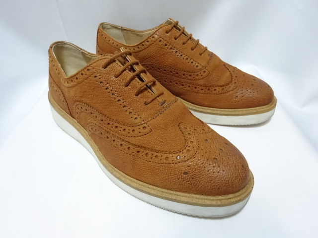 CLARKS クラークス ウィングチップ レザー シューズ US7.5 UK5 EU38 24cm ブラウン 茶色拍卖