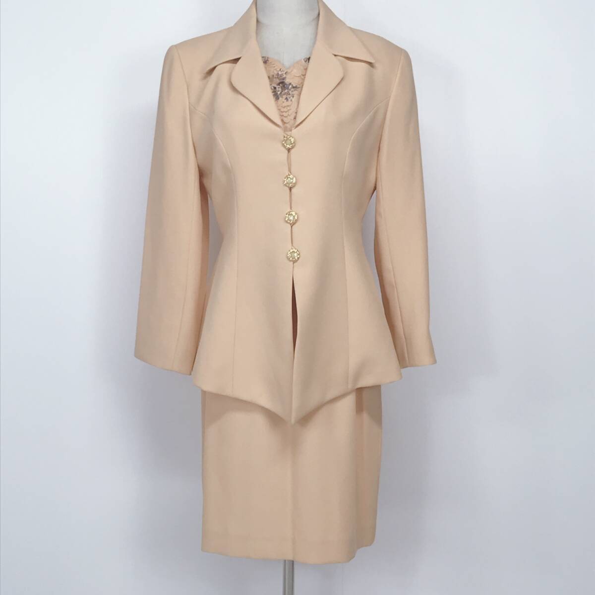 YX759 POSA DOLL レディース セットアップ 長袖 クリーニングタグ付き 肩パッドウエストゴム(両脇)裏地あり13AR橙花柄レトロおしゃれ春秋冬拍卖