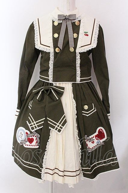 BABY,THE STARS SHINE BRIGHT / Love and Cherish youスクールワンピース カーキグリーン O-25-02-15-015-BA-OP-OW-OS拍卖