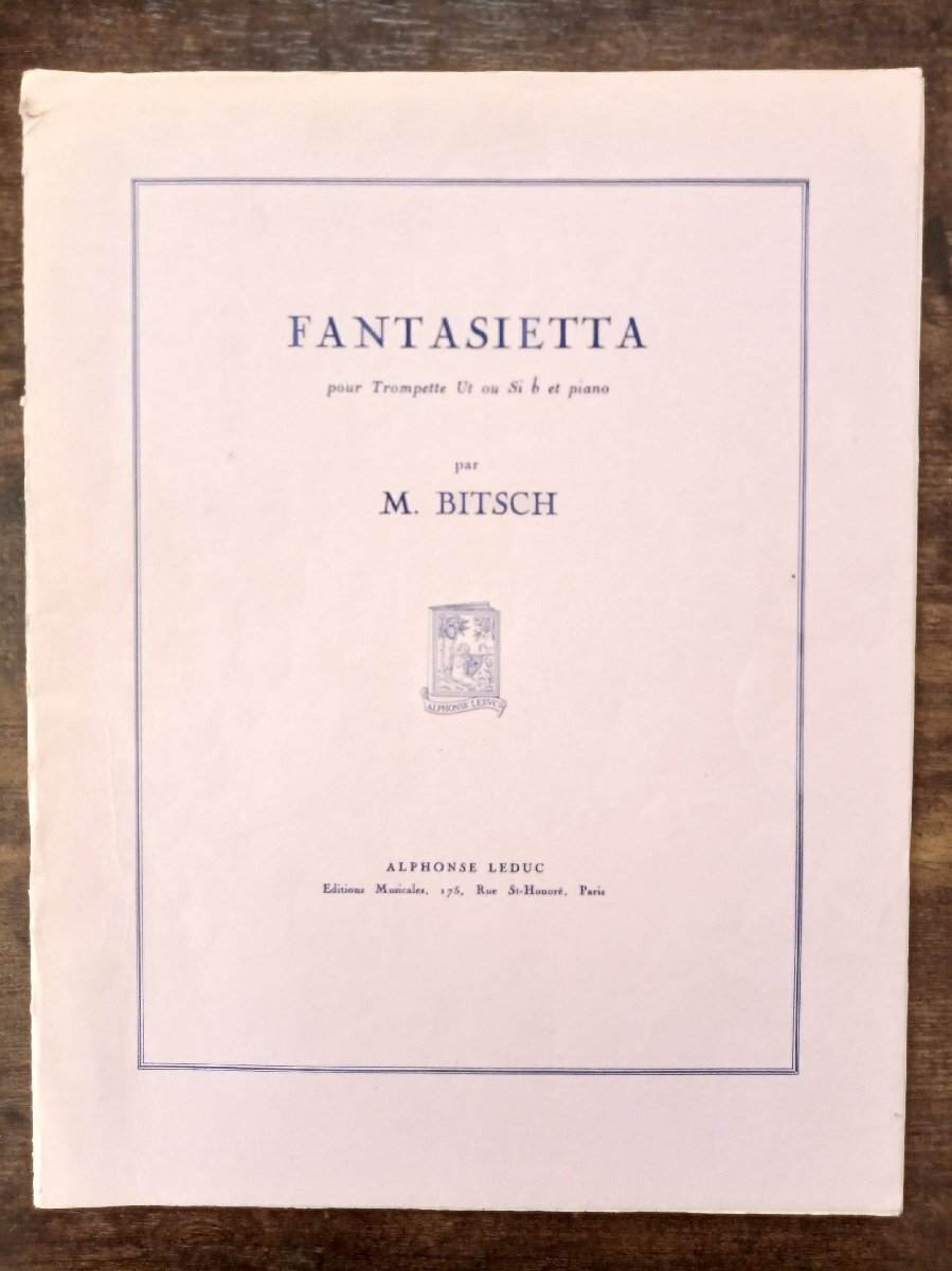 送料無料 トランペット楽譜 M.ビッチュ:ファンタジェッタ(小幻想曲) 試聴可 トランペット&ピアノ拍卖