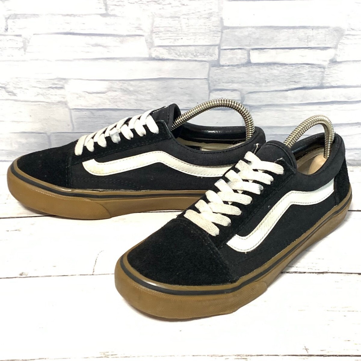 R7844bL VANS バンズ V36CL+ OLD SKOOL DX オールドスクールDX ローカットスニーカー ブラック ガムソール レディース 22.5cm ヴァンズ拍卖