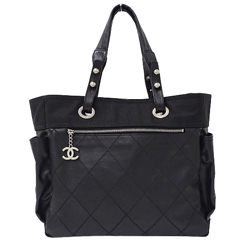 シャネル CHANEL バッグ パリビアリッツ レディース ブランド トートバッグ コーティングキャンバス ブラック 黒 大容量 大きめ おしゃれ拍卖