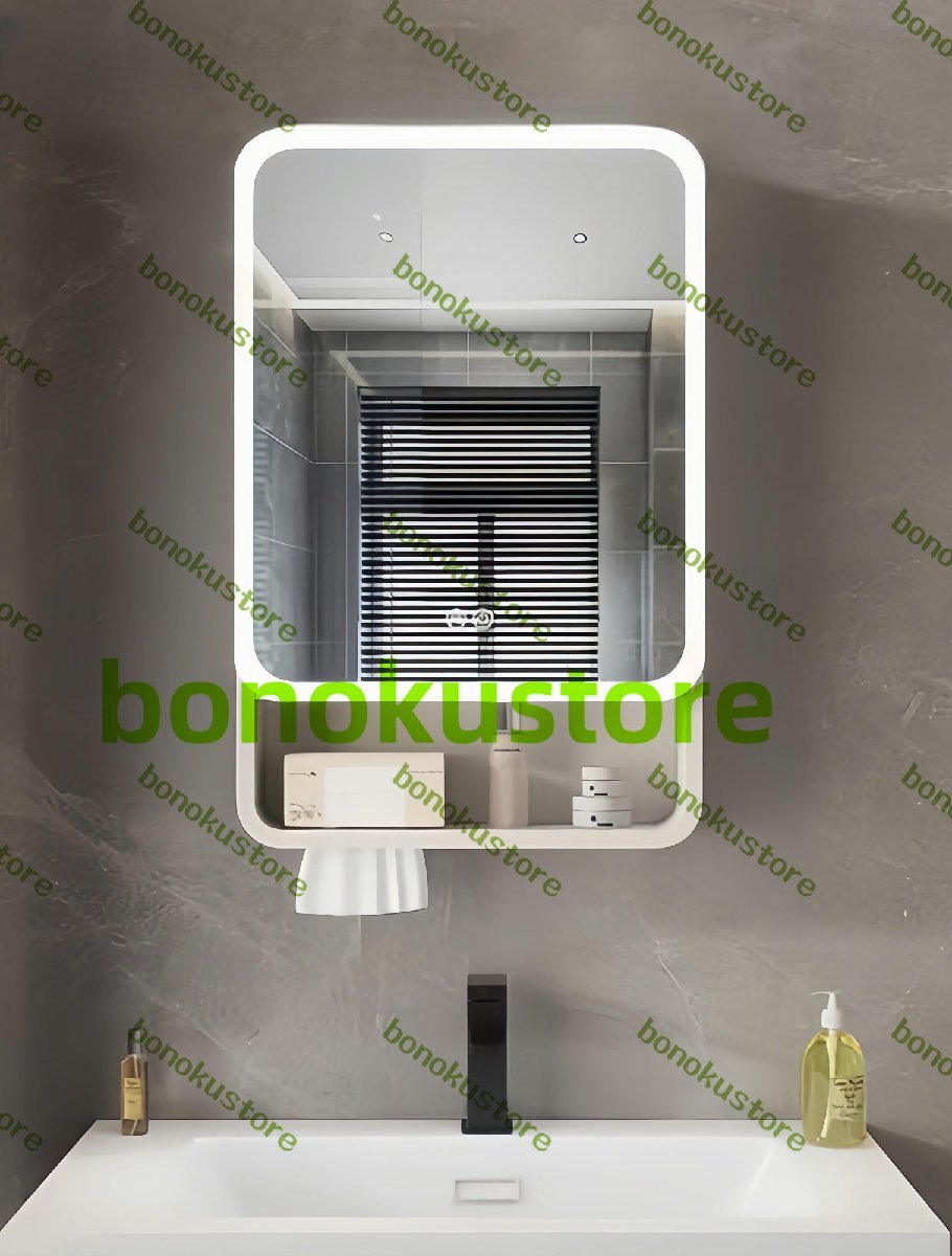 LED照明ミラーキャビネット 壁掛け鏡洗面化粧台 バスルームミラーキャビネット 多機能壁掛けミラーキャビネット 壁掛け浴室(40cm)拍卖