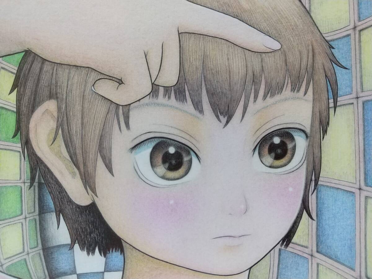 オリジナル直筆アナログイラスト「迷宮迷路を散策中」色紙 送料無料拍卖