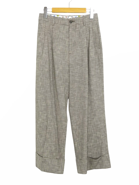 ベルウィッチ BERWICH スラックス パンツ タック zg1165 グレー系 size 38拍卖