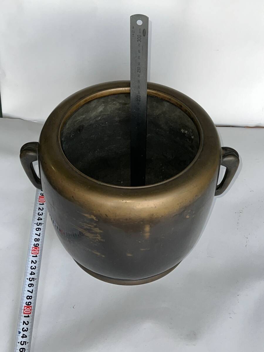 ◆火鉢◆真鍮製◆耳付き◆骨董◆古美術◆アンティーク コレクション◆インテリア ディスプレイ 飾り拍卖