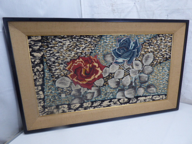 ほ734.絵画 花の絵 インテリア 壁飾り バラ 拍卖