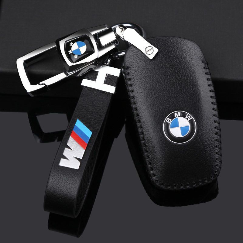 BMW キーケース 本革製 キーカバー キーホルダー 黒色 スマートキー拍卖