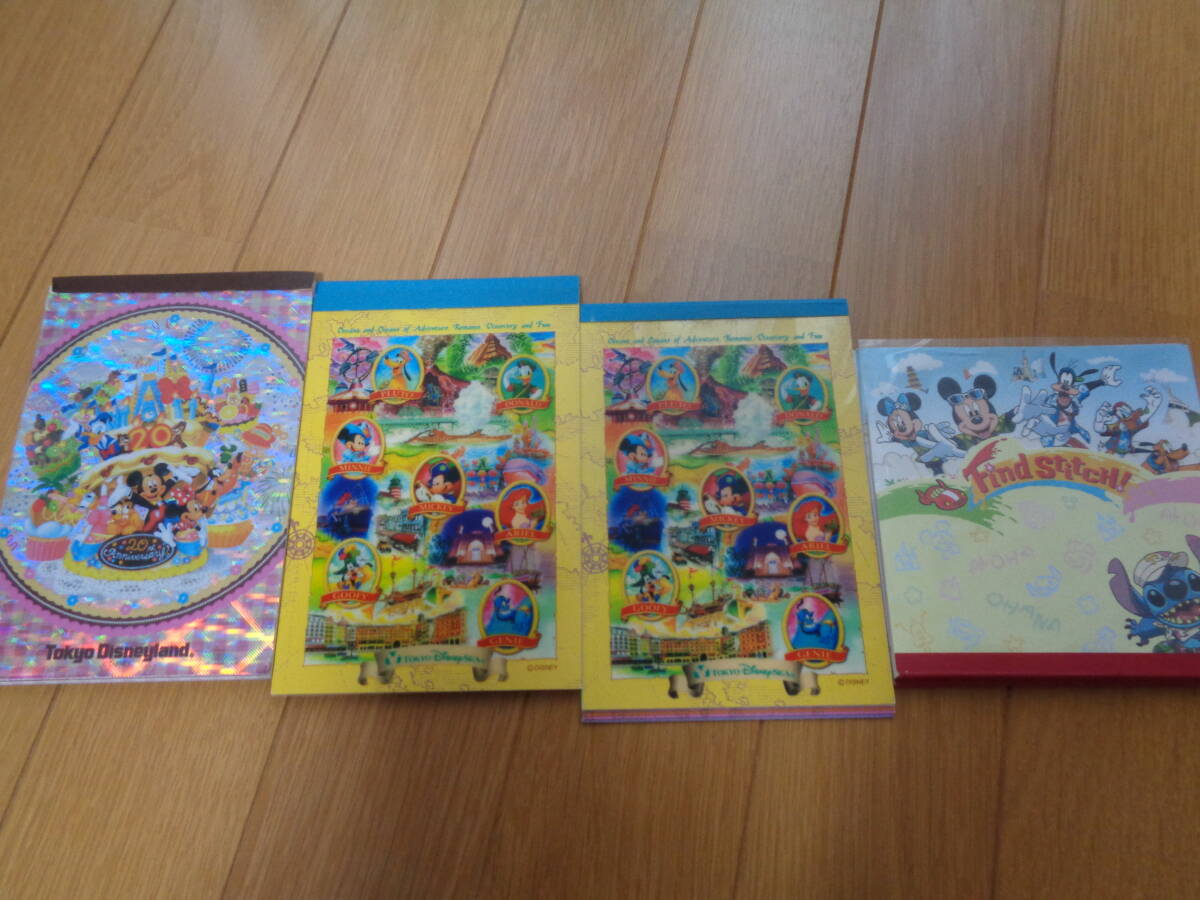 ディズニー☆レトロ☆メモ☆4冊セット☆東京ディズニーリゾート☆disney☆ミッキーミニー☆20周年☆スティッチアリエルジーニープルート拍卖