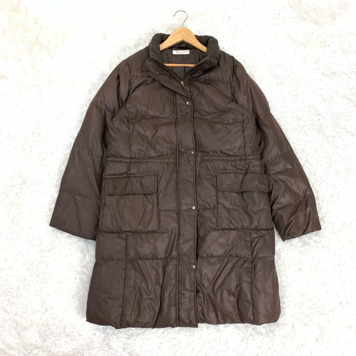 Golden Bear ゴールデンベアー ダウンコート ジャケット ロング フェザー 茶色 ブラウン L YA8682拍卖