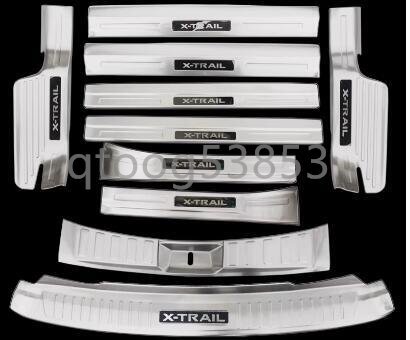 日産 エクストレイル T32 NT32 HT32 HNT32専用 ステップガーニッシュ トランク ガードプロテクター 10Pセット2色可選拍卖