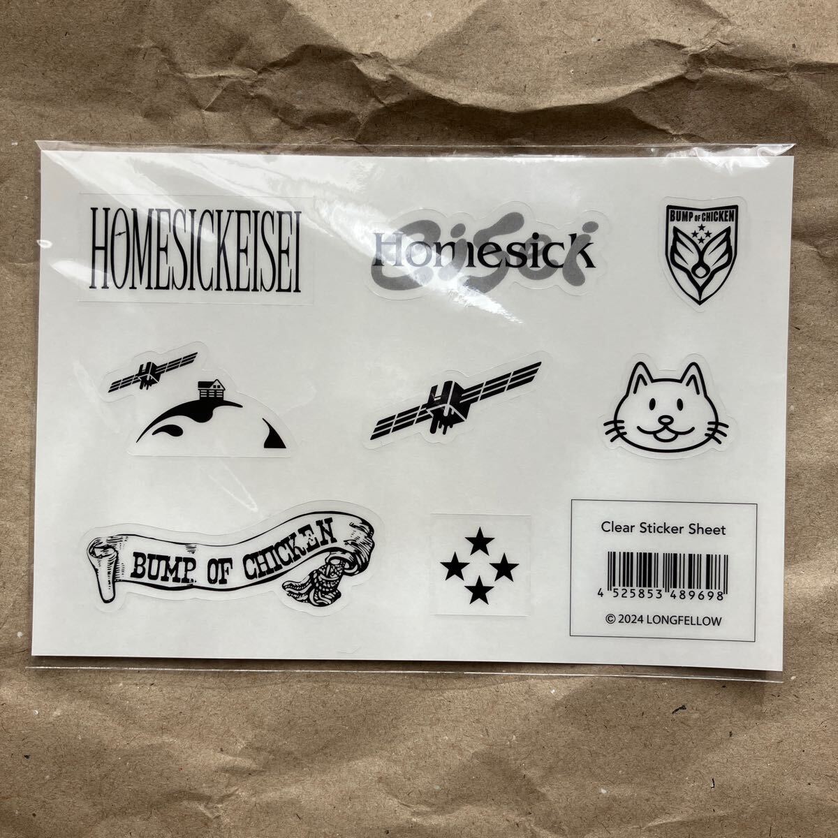 BUMP OF CHICKEN ホームシック衛星2024 シール HOMESICK EISEI 2024 Clear Sticker Sheet/CLEAR拍卖