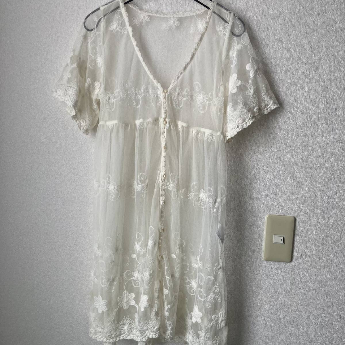 未使用☆earthmusic&ecologyアースミュージック&エコロジー☆レースロングカーディガン拍卖