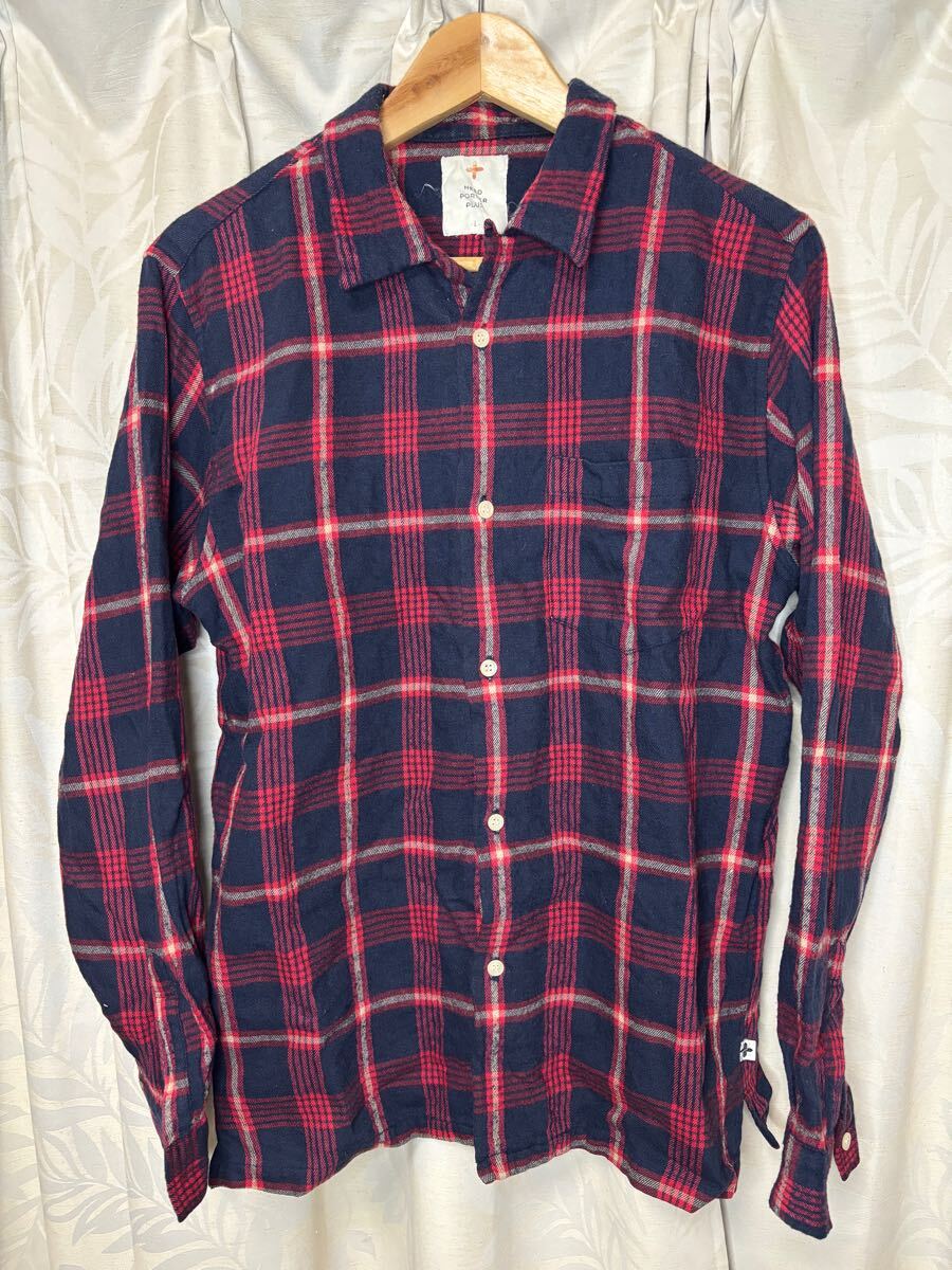 HEAD PORTER PLUS ヘッドポータープラス Lサイズ 激安出品 チェックネルシャツ拍卖