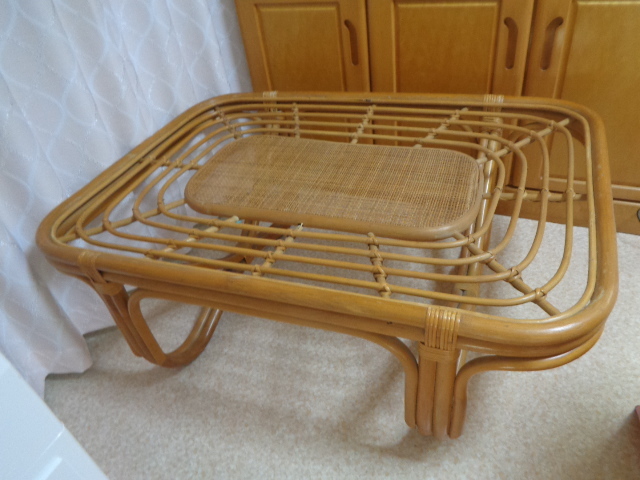 籐 籐製 座卓・テーブル・座敷机/籐の座卓・テーブル/ラタンテーブル/ガラス天板無し/104cm×75.5cm×H39cm/沖縄県及び離島へは発送不可拍卖