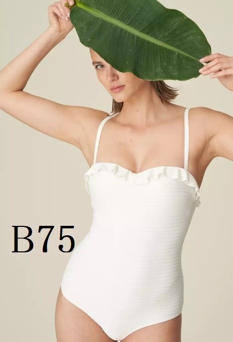 B75☆Marie-Jo マリジョー ベルギー 海外高級水着 スイミングウェアー 白 カップあり拍卖