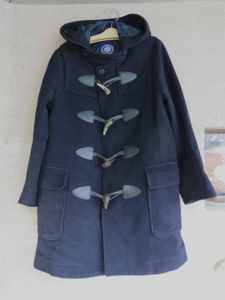 Jプレス ダッフルコート J.PRESS ネイビー 角のトッグル 紐は本革 カシミア混紡 140拍卖