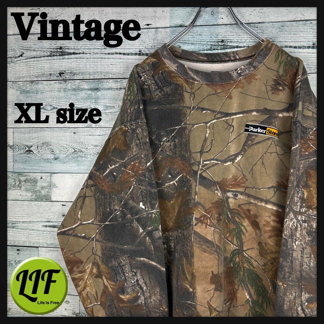 ヴィンテージ 刺繍企業ロゴ リアルツリーカモ スウェット XL 4949拍卖