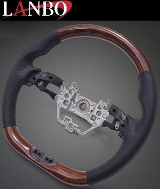 【M's】 ホンダ ヴェゼル RV3 RV4 RV5 RV6 (2021.4-) LANBOオリジナル ガングリップ コンビ ステアリング ハンドル 茶木目調 ランボ LSH25B拍卖