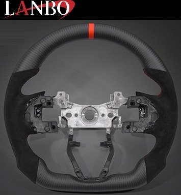【M's】 ホンダ S660 JW5 (2015.4-2021.12) LANBO プレミアム スポーツ ステアリング ハンドル (マッドカーボン×アルカンターラ) CB008D拍卖