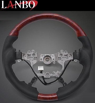 【M's】 200系 ランドクルーザー ランクル 後期 2015.8-2021.8 LANBO ガングリップ ステアリング ハンドル 茶木目調 ヒーター付 LST196-H拍卖