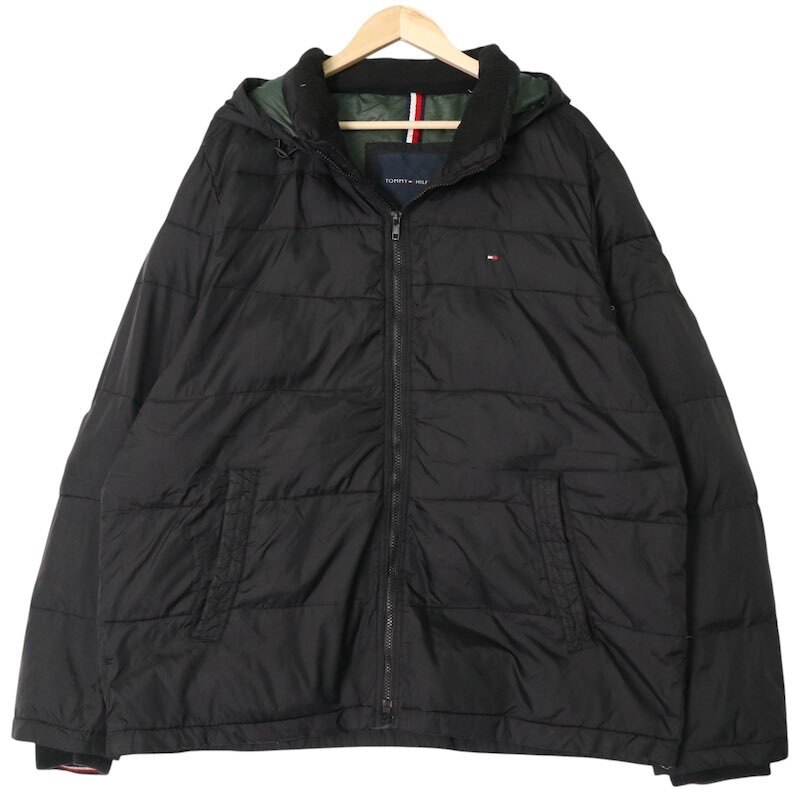 トミーヒルフィガー フルジップ パディングジャケット 古着 メンズUS-XLサイズ ブラック系 jc-0255拍卖