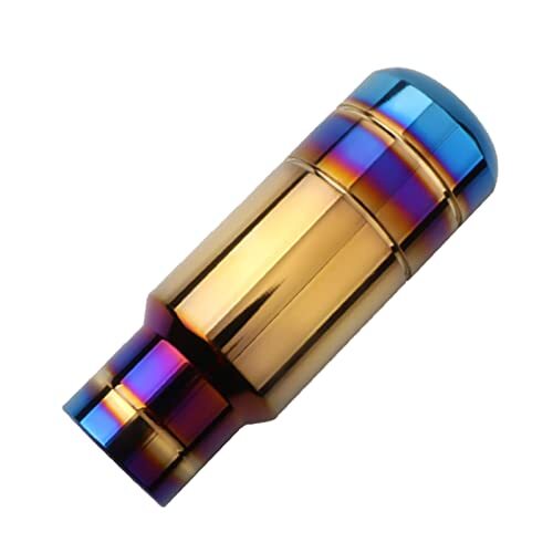 Saki&Masa シフトノブ シフトレバー MT AT 車 自動車 軽トラ 車用 汎用 カスタム (チタンブルー 9cm)拍卖