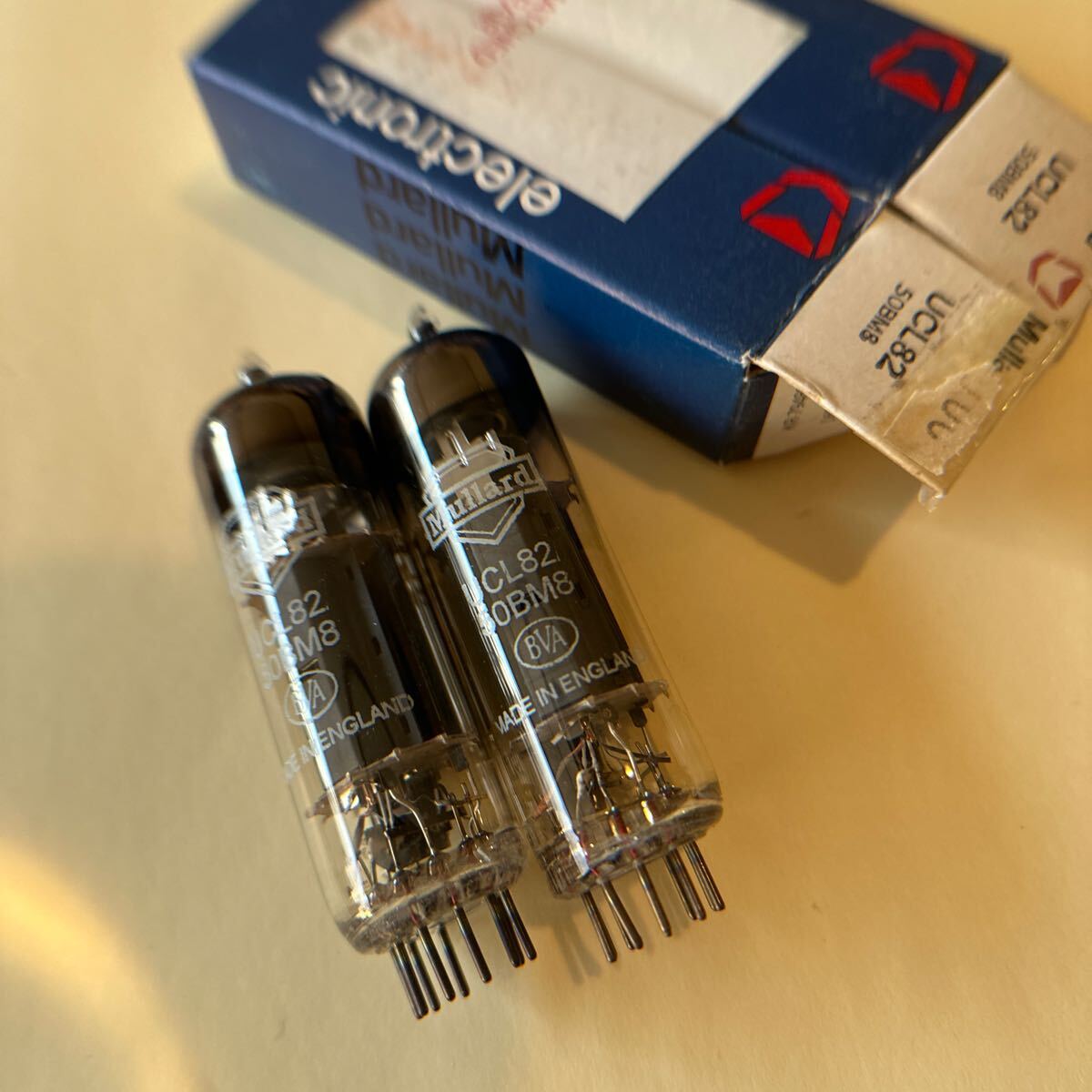 2pcs NOS 真空管 ペア 50BM8 // 6BM8 50v バージョン 100v トランスレス Mullard ムラード England 英国 イギリス拍卖