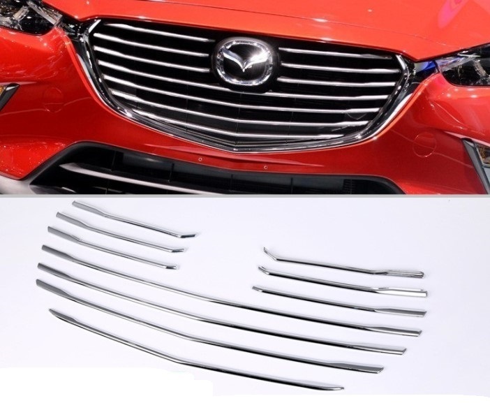 鏡面仕上げ♪ メッキ グリルモール マツダ CX-3 DK5FW DK5AW XD ガーニッシュ 10P拍卖